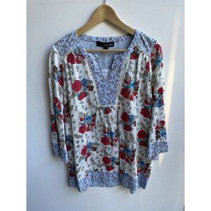 Sonja Betro Women Multicolored Floral 3/4 Sleeve Blouse Top NWT Size S
